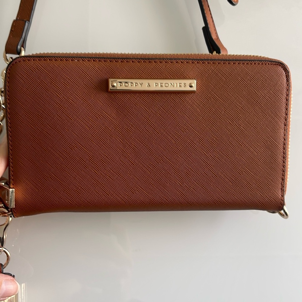 Poppy & Peonies Essential Wallet in Cognac